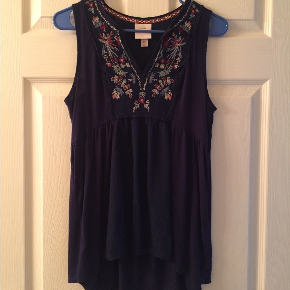 Knox Rose Navy V-Neck Tank